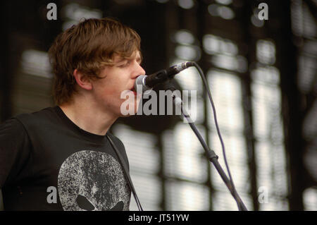 Dave monks Tokyo Police Club effectue 2007 lollapalooza chicago,il Banque D'Images