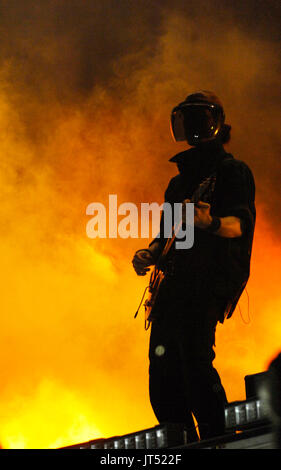 Kanye West guitariste en 2008 Lollapalooza Music Festival Grant Park Chicago. Banque D'Images