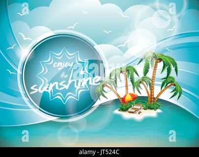 Des vacances vecteur Conception avec Paradise Island sur fond de mer bleue. Illustration Eps10. Illustration de Vecteur