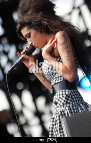 Amy Winehouse effectue 2007 Lollapalooza Chicago,Il Banque D'Images