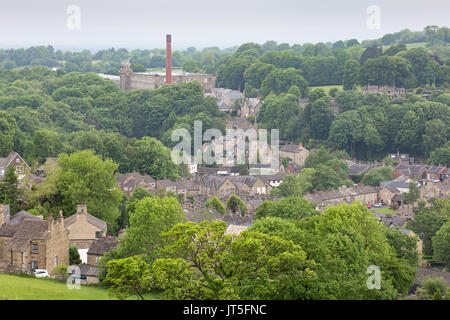 Ville de Bollington vue de la selle de Kerridge Banque D'Images