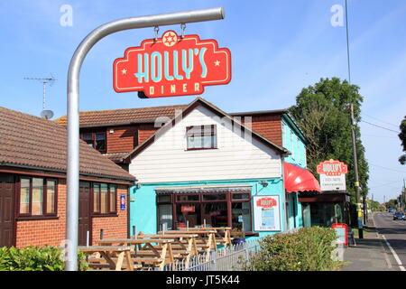 Holly's Diner et Crouch Motel, Burnham Road, Latchingdon, Essex, Angleterre, Grande-Bretagne, Royaume-Uni, UK, Europe Banque D'Images