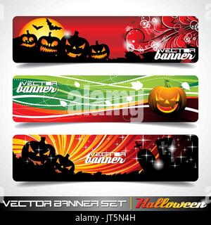 Bannière vecteur situé sur un thème de l'Halloween. Illustration de Vecteur