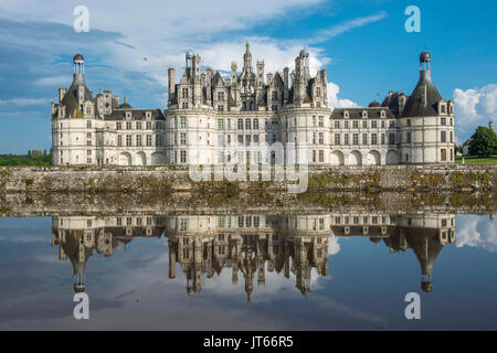 Le "château de Chambord" château, Patrimoine Mondial de l'UNESCO. Le Château de Chambord fait partie des châteaux de la Loire ('Chateaux de la Loire Banque D'Images