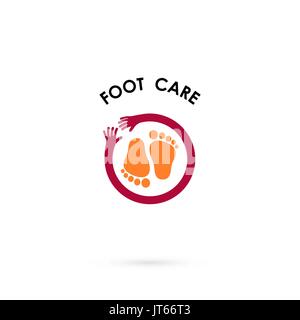 Soins des pieds logo.pied humain icon.pied spa concept.vector illustration. Illustration de Vecteur