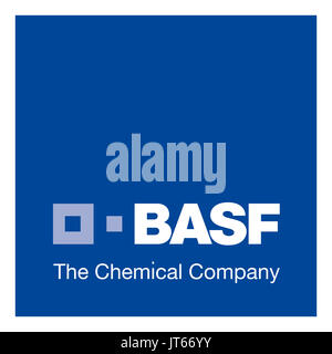 L'entreprise chimique BASF, entreprise chimique allemande, le logo de la société, le DAX 30 entreprises Banque D'Images