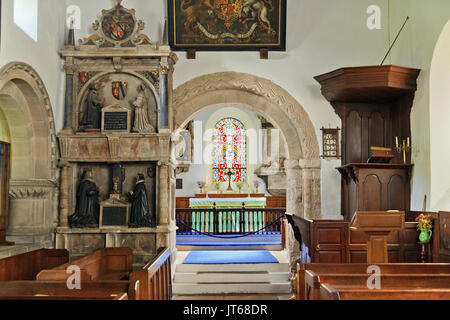 À l'intérieur de l'église St Mary Tissington Derbyshire Banque D'Images