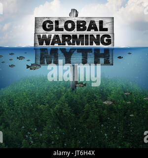 Le réchauffement du mythe et du changement climatique ou des conditions météorologiques extrêmes concept et la hausse du niveau de la mer due au temps chaud et la fusion. Banque D'Images