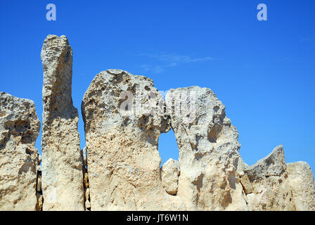 Hagar Qim, temple,Malte. Banque D'Images