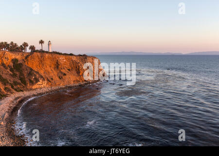 Crépuscule voir du point Vincente à Rancho Palos Verdes, en Californie. Banque D'Images