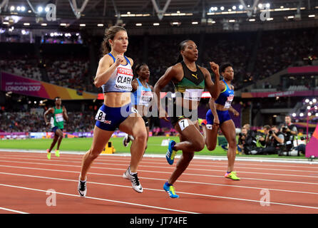 Great Britain's Zoey Clark en action dans le Women's 400m semi-finales au cours de la quatrième journée de la Championnats du monde IAAF 2017 à la London Stadium. Banque D'Images