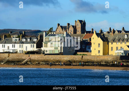 Front de mer à Scottish ville côtière de Elie dans East Neuk de Fife, Scotland, UK Banque D'Images