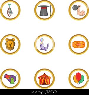 Circus style cartoon, Icon Set Illustration de Vecteur