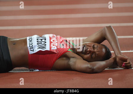 Londres, Royaume-Uni. 7e août, 2017. Faith Chepngetich KIPYEGON, Kenya, célébrer après avoir remporté le 1500 m dernière à Londres le 7 août 2017 au 2017 es Championnats du monde d'athlétisme. Credit : Ulrik Pedersen/Alamy Live News Banque D'Images