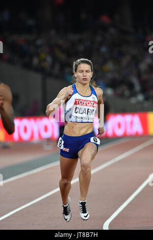 Londres, Royaume-Uni. 7e août, 2017. Es Championnats du monde. Lundi.400 mètres femmes demi-finale. Zoey Clark Crédit : Matthieu Chattle/Alamy Live News Banque D'Images