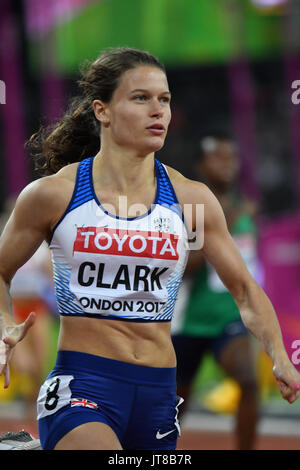 Londres, Royaume-Uni. 7e août, 2017. Es Championnats du monde. Lundi.400 mètres femmes demi-finale. Zoey Clark Crédit : Matthieu Chattle/Alamy Live News Banque D'Images