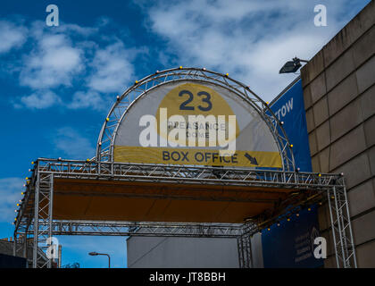 Édimbourg, Écosse, Royaume-Uni, le 7 août 2017. Fringe Festival de spectacle et lieu, Pleasance Dome au Bristo Place, habituellement l'Association des étudiants de l'Université d'Edimbourg Banque D'Images