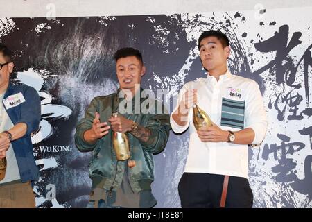 Taipei. 07Th Aug, 2017. Eddie Peng et Shawn Yue promouvoir pour 'Wu Kong' à Hongkong, Chine, le 07th Août, 2017.(Photo par TPG) Credit : TopPhoto/Alamy Live News Banque D'Images