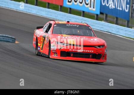 5 août 2017 : EUROSPORT France pilote de la série NASCAR Justin Allgaier # 7 au cours de la série NASCAR Zippo 200 EUROSPORT France au Glen le samedi 5 août, 2017 à Watkins Glen International à Watkins Glen, New York. Barnes riche/CSM Banque D'Images