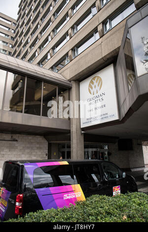 Londres, Royaume-Uni. 8e août, 2017. L'hôtel 'La Tour', dans lequel l'équipe d'athlétisme d'Allemand et d'autres ont été d'un séjour au cours de l'es Championnats du monde, à Londres, Royaume-Uni, le 8 août 2017. Il y a eu une épidémie de gastro-entérite à l'équipe allemande hôtel. Photo : Bernd Thissen/dpa/Alamy Live News Banque D'Images