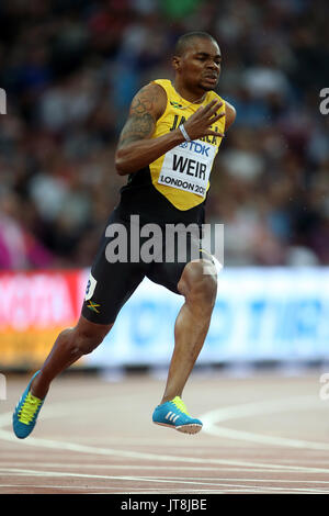 Warren Weir 200 Mètres Championnats du monde d'athlétisme 2017 Stam de Londres, Londres, Angleterre 07 août 2017 Allstar Crédit : photo library/Alamy Live News Banque D'Images