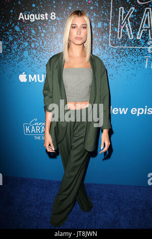 West Hollywood, États-Unis. 7 août 2017. 07 août 2017 - West Hollywood, Californie - Hailey Baldwin. 'Carpool Karaoke : The Series' sur Apple Music Launch Party au Château Marmont. Crédit photo : F. Sadou/Admedia Banque D'Images