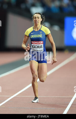 Londres, Royaume-Uni. Le 08 août, 2017. Yana KACHUR, Ukraine, pendant 200 mètres chauffe à Londres à la 2017 es Championnats du monde d'athlétisme. Credit : Ulrik Pedersen/Alamy Live News Banque D'Images