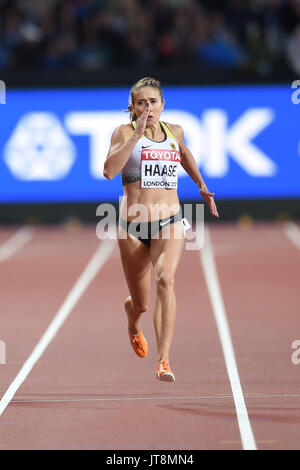 Londres, Royaume-Uni. Le 08 août, 2017. Rebekka HAASE, en Allemagne, au cours de 200 m de chauffe à Londres à la 2017 es Championnats du monde d'athlétisme. Credit : Ulrik Pedersen/Alamy Live News Banque D'Images