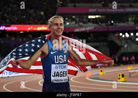 Londres, Royaume-Uni. 8e août, 2017. Es Championnats du monde. Jour 5. 3000 mètres steeple, les hommes. Finale. Evan Jager (USA) Crédit : Matthieu Chattle/Alamy Live News Banque D'Images