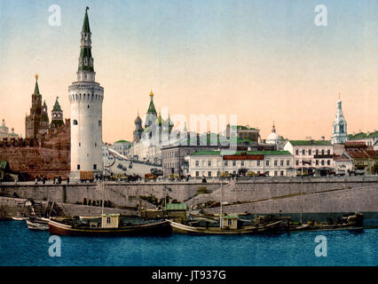 Moscou. Le Kremlin - Le Kremlin vers la Place Rouge, Moscou, Russie, vers 1890 Banque D'Images