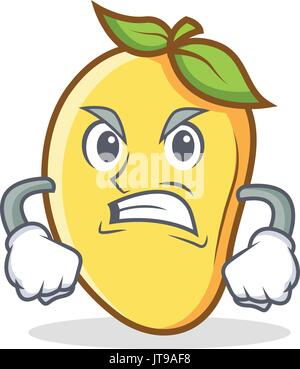 Caractère de mangue en colère cartoon mascot Illustration de Vecteur