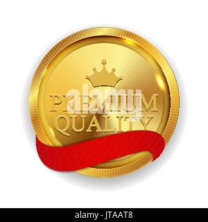 Qualité Premium Médaille d'or joint Icône signe isolé sur blanc B Illustration de Vecteur
