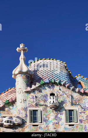 Casa Batllo, l'architecte Antonio Gaudi, Modernisme, UNESCO World Heritage Site, Eixample, Barcelone, Catalogne, Espagne, Europe Banque D'Images