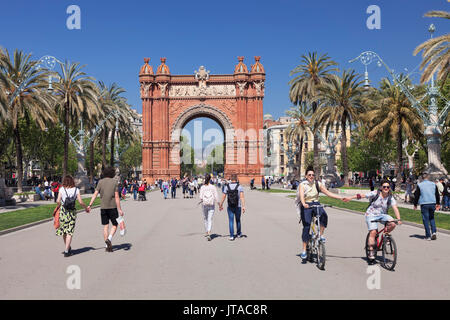 Arc de Triomf, par l'architecte Josep Vilaseca i Casanovas, Barcelone, Catalogne, Espagne, Europe Banque D'Images