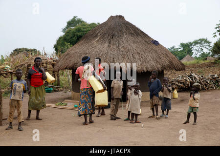 Village ougandais, l'Ouganda, l'Afrique Banque D'Images