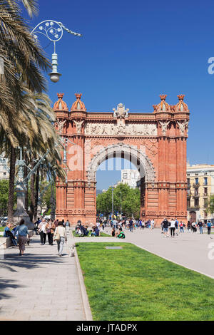 Arc de Triomf, par l'architecte Josep Vilaseca i Casanovas, Barcelone, Catalogne, Espagne, Europe Banque D'Images