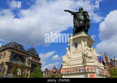 Jacob van Artevelde, Monument, Vrijdag Marché, Gand, Flandre orientale, Belgique, Europe Banque D'Images