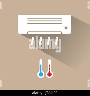 L'icône de climatiseur à eau froide et l'air frais Illustration de Vecteur