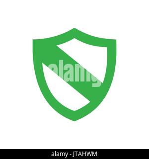 La protection de l'icône de bouclier vert sur fond blanc Illustration de Vecteur