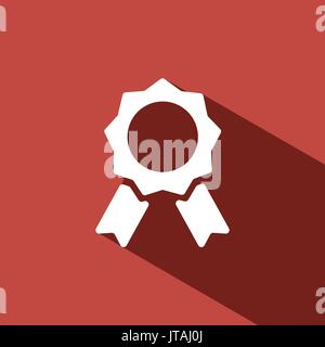 L'icône d'étanchéité avec de l'ombre sur fond rouge Illustration de Vecteur