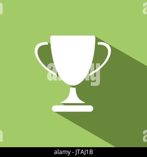 Icône trophée avec ombre sur fond vert Illustration de Vecteur