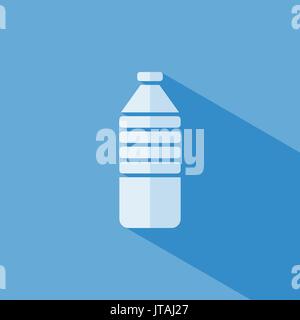 L'icône de la bouteille d'eau sur fond bleu Illustration de Vecteur