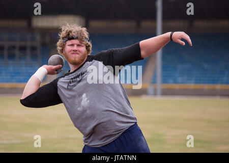 Ryan Crouser (née le 18 décembre 1992) est un Américain shot putter et lanceur de disque. Crouser a remporté la médaille d'or au lancer du poids au Jeux Olympiques de 2016 Banque D'Images