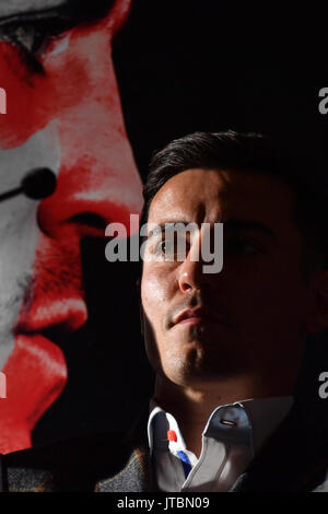 Anthony Crolla parle lors d'une conférence de presse à l'hôtel Radisson Edwardian Hotel Manchester. Banque D'Images