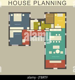 Plan de maison de l'architecture. Illustration de Vecteur