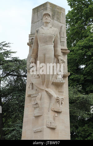 Monument du général Leclerc à la place René goblet, Amiens, somme, hauts de france, france Banque D'Images