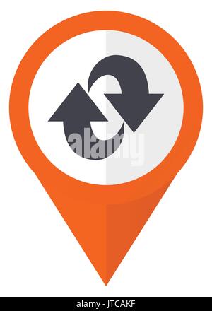 Pointeur sur l'icône orange de la rotation du vecteur en eps 10 isolé sur fond blanc. Illustration de Vecteur