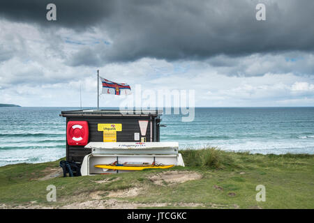 La station de sauvetage de la RNLI au Godrevy à Cornwall. Banque D'Images