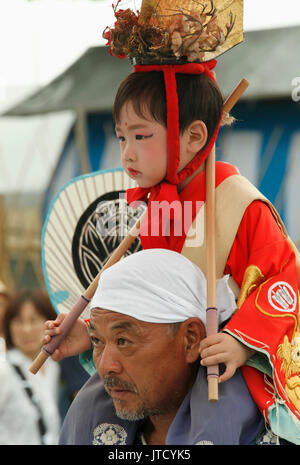 Le Japon, Tsushima, Owari Tenno Matsuri, festival, personnes, Chigo, Enfant Sacré, Banque D'Images