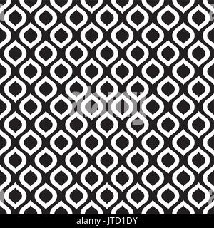 Wavy noir et blanc motif transparent en style arabe. Texture sans fin pour les textiles, le papier peint, les milieux, les gestionnaires. Ornements géométriques monochromes. Illustration de Vecteur